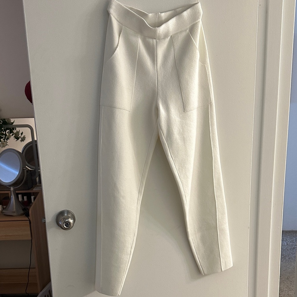 White sweater pants